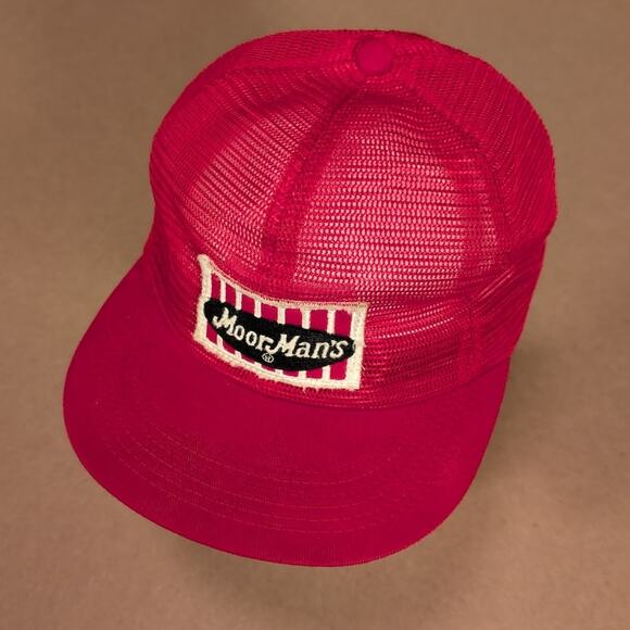 Vintage 80s MoorMan’s Feed Hat K-Brand Red Mesh Snapback Trucker Cap Farm Supply - Picture 6 of 8